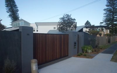 Automatic Gate with Rendered Fence - Rendering in Central Coast NSW